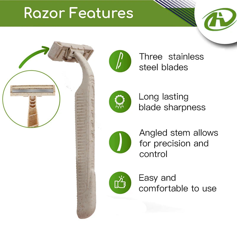 Pack Of 8 Eco Friendly Biodegradable Disposable Razor