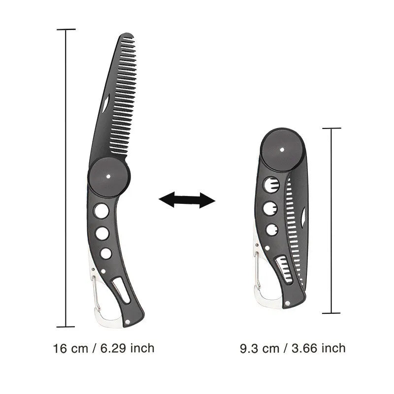 Stainless Steel Foldable Wave Beard Comb