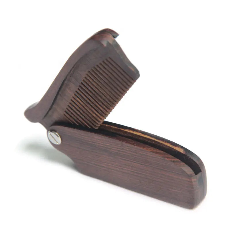 Foldable Sandalwood Beard Grooming Comb