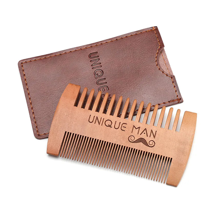 Beard & Moustache Comb with Leather Case