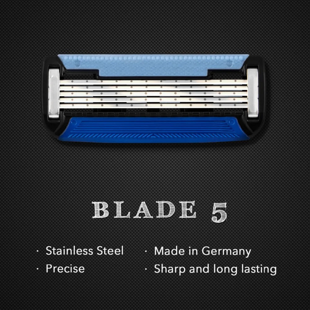 Black Spider Manual Man Shave Razor (1 Handle, 1pc X6 Blade & 1pc X5 Blade)