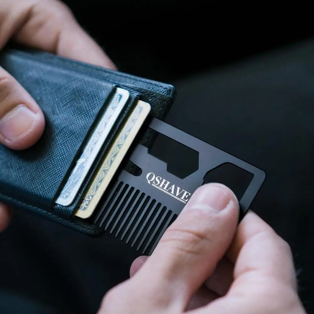Multifunctional Utility Beard Comb Fits - Wallet Size