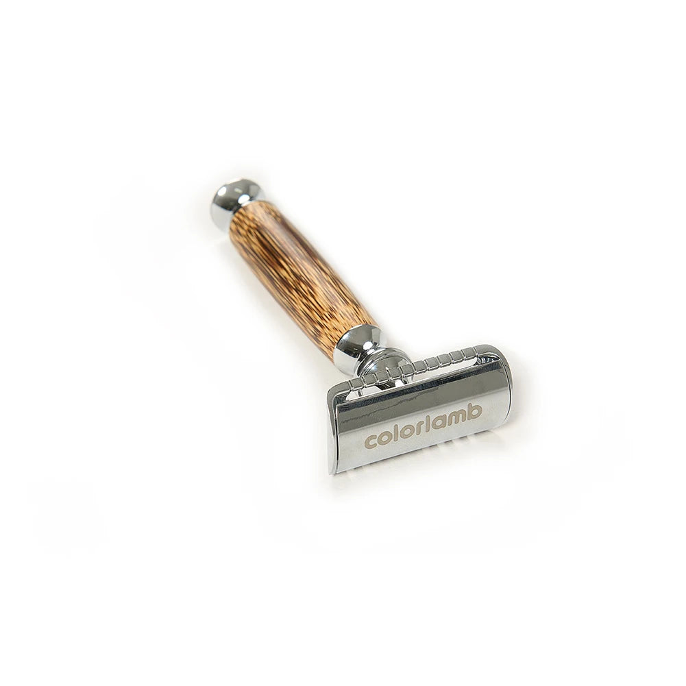 Premium Double-Edge Rose Gold with Bamboo Handle Safety Razor