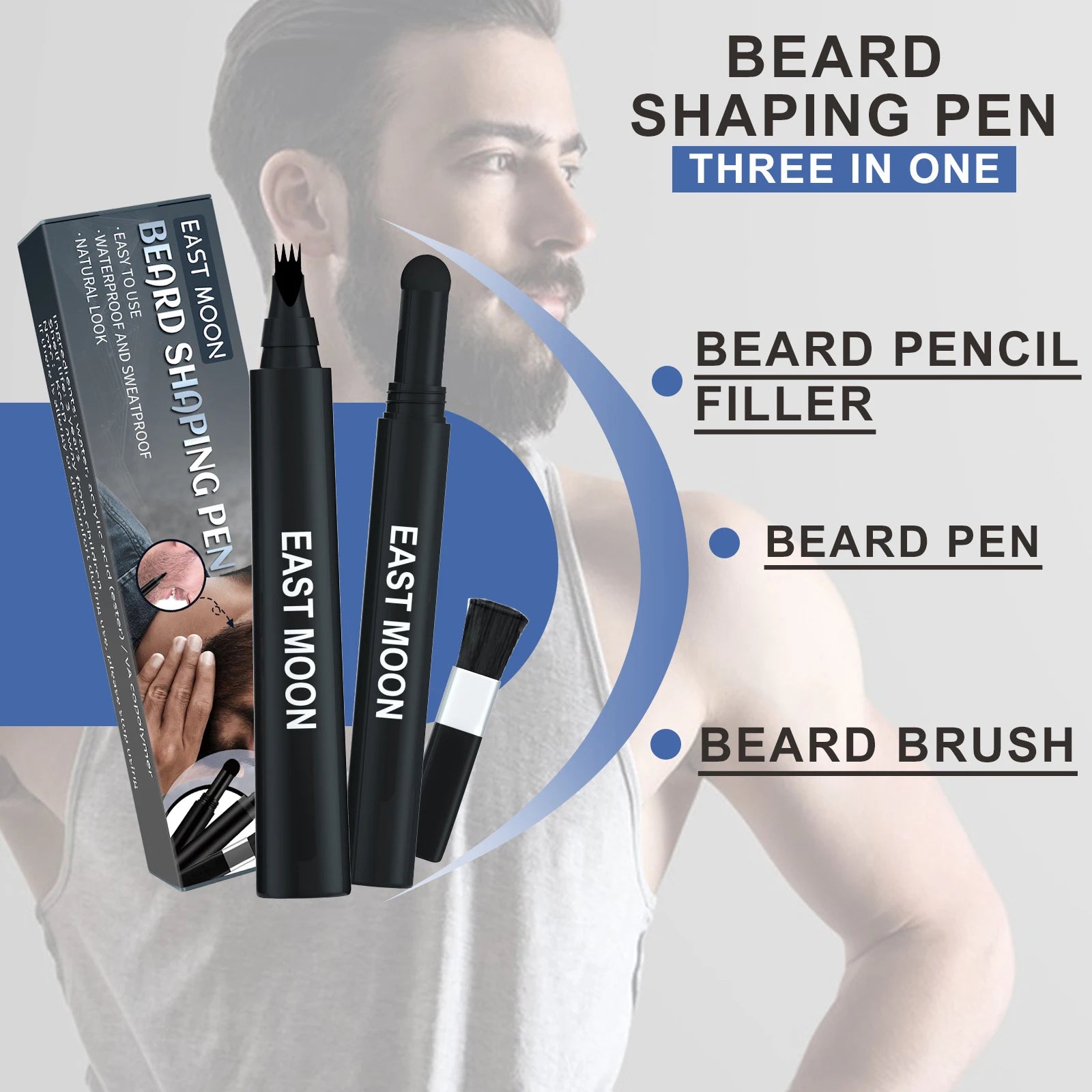 Beard Coloring Enhancer Filler and Brush Kit