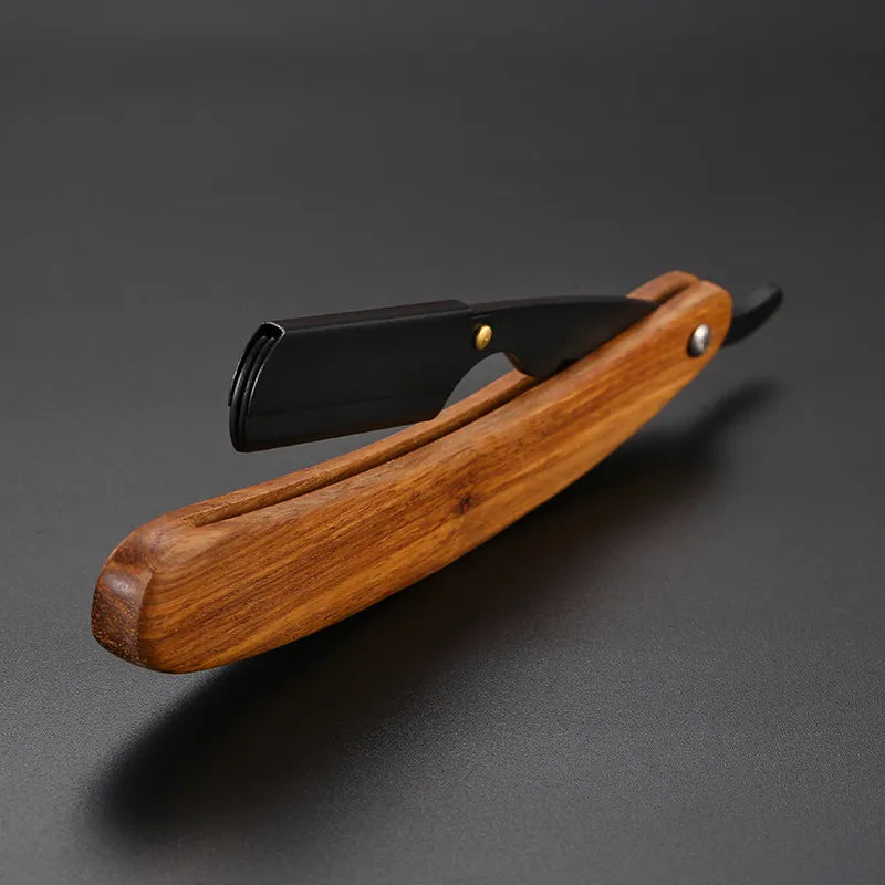 High-End Manual Wooden Straight Razor