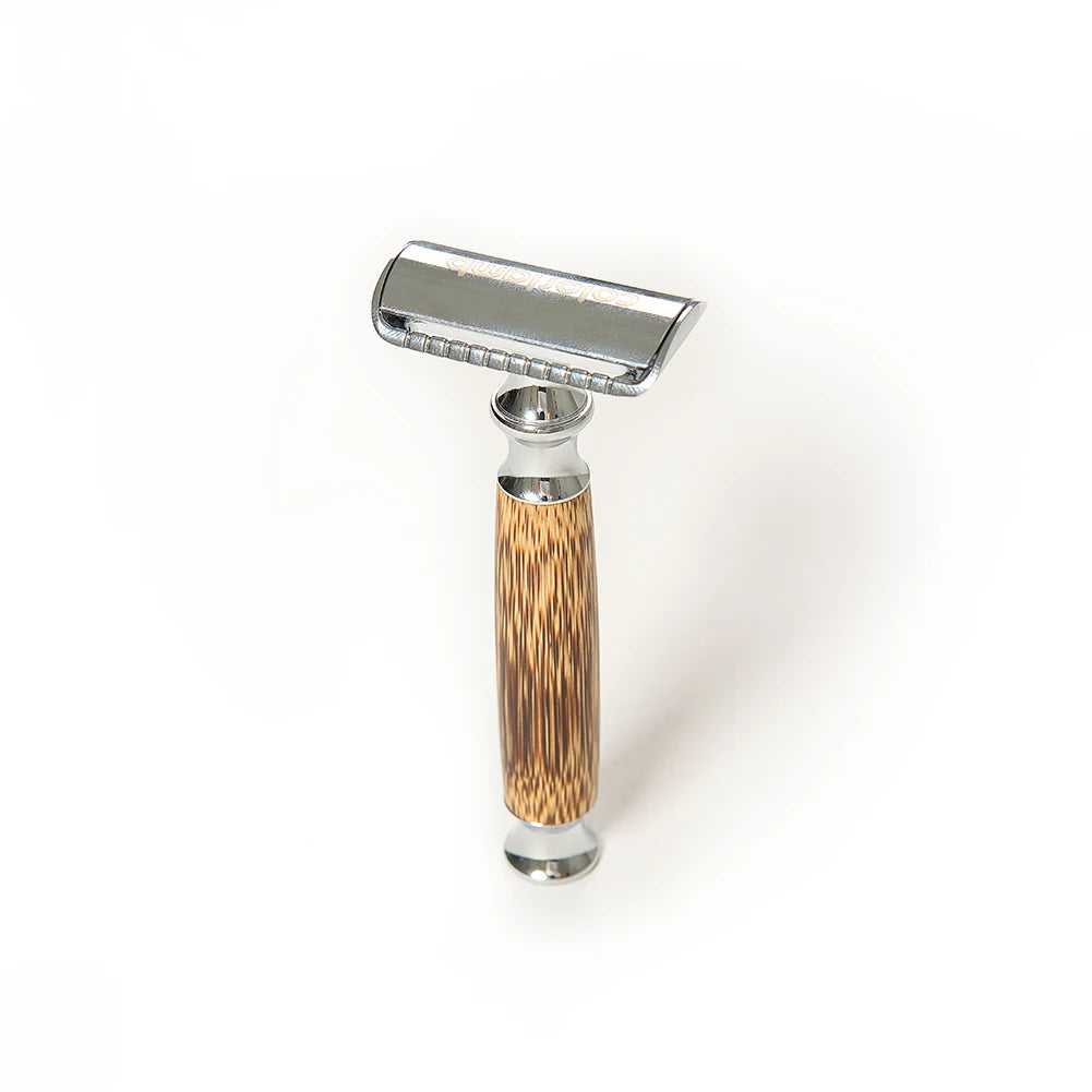 Premium Double-Edge Rose Gold with Bamboo Handle Safety Razor