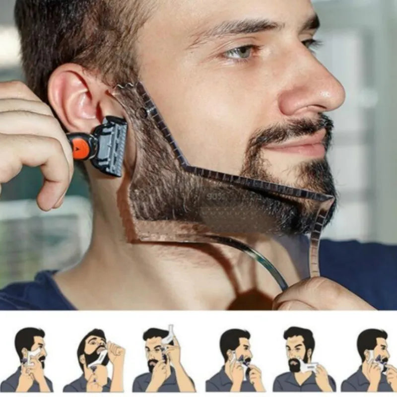 Dual-Sided Beard Shaping Comb and Template Styling Tool