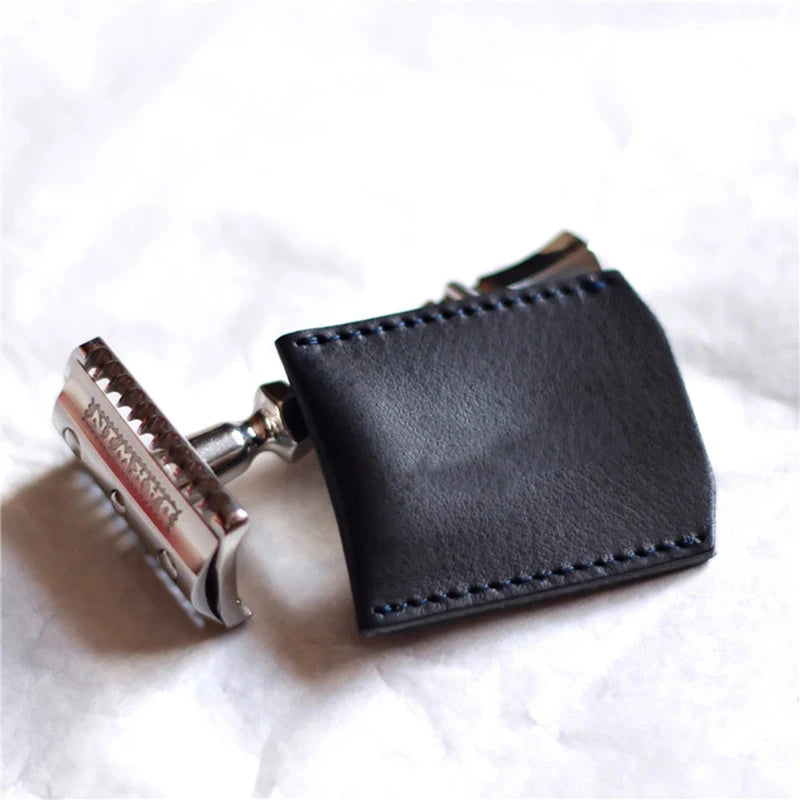 Leather Protective Sleeve for Double Edge Safety Razor Head