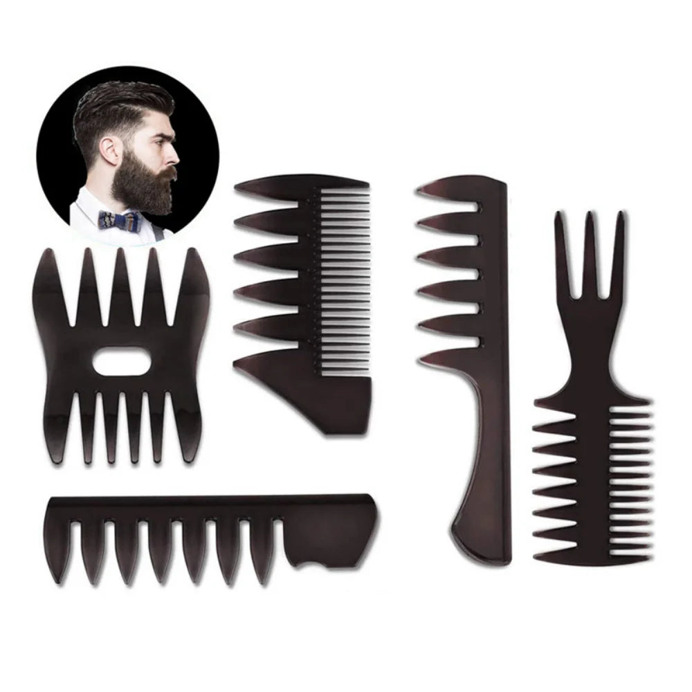 Wide Teeth Beard Fork Styling Comb - 5 Pieces Set