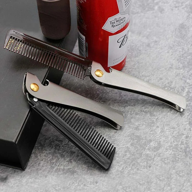 Portable Folding Steel Beard Comb