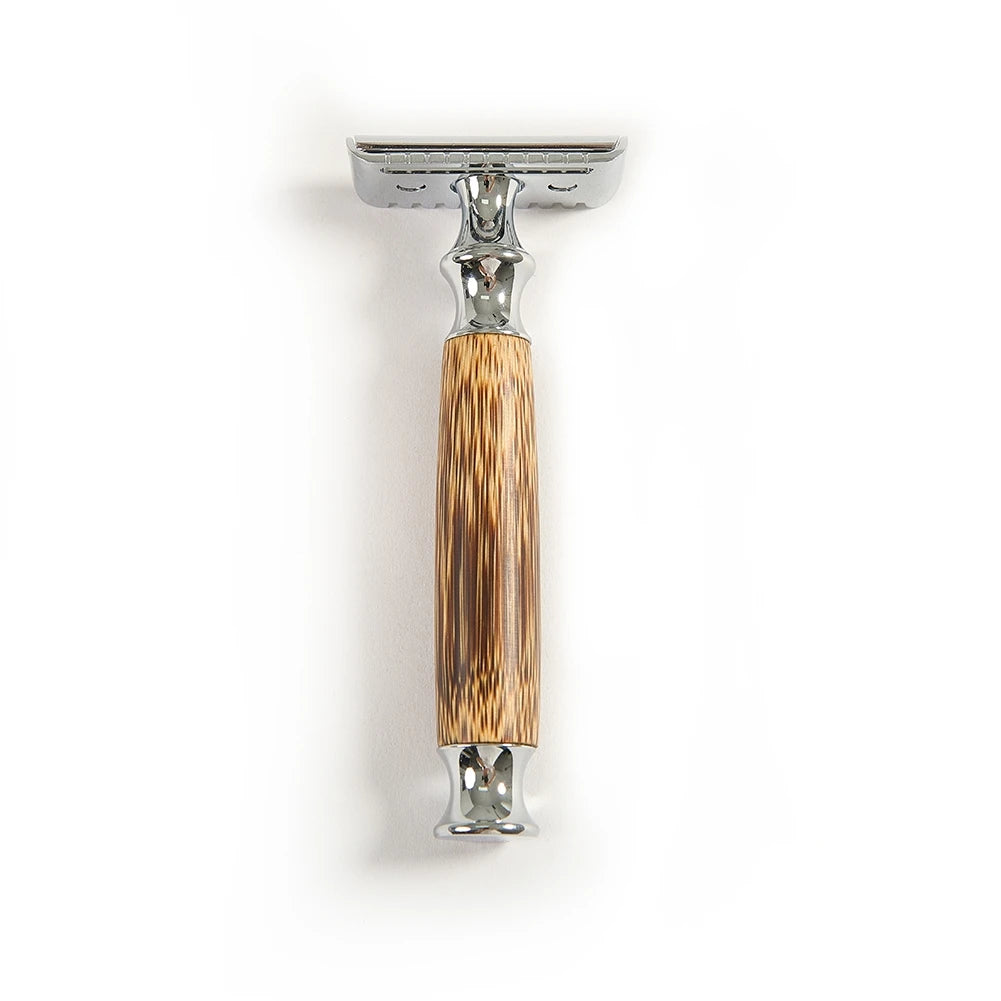 Premium Double-Edge Rose Gold with Bamboo Handle Safety Razor