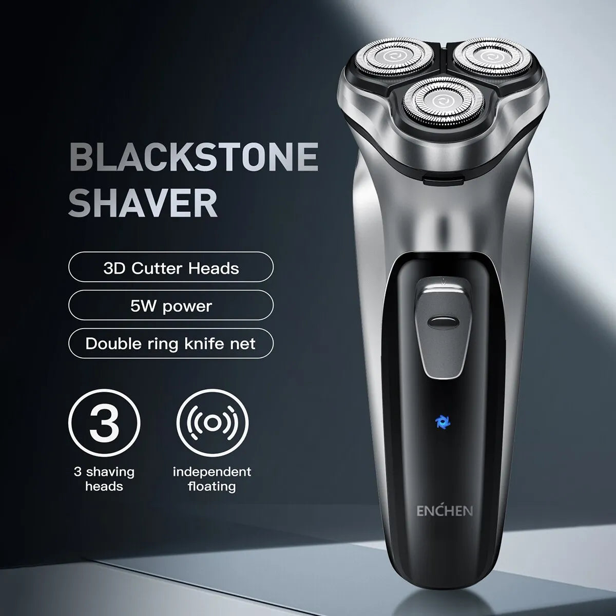 3D Blackstone Electrical Rotary Shaver for Men